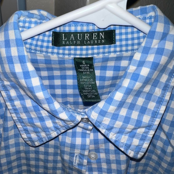 🎉Ralph Lauren peplum button up shirt. Size 6 - Picture 3 of 4